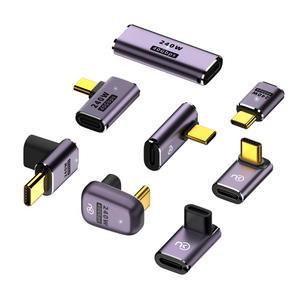 노트킹 USB C TO C 각도 위치 변경 변환 젠더 ㄱ자 ㄷ자 ㄴ자 U자 일자 직각 꺾임 90도 180도 케이블 PD 240W 8K 40Gbps 지원 컨버터 E 팁