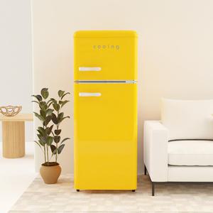 쿠잉 북유럽형 레트로 냉장고 REF-D121Y   115리터  /  옐로우색상  / 투도어  K
