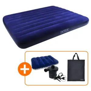 인텍스 듀라빔 에어매트 블루+가정용 전동펌프+전용가방+에어베개 풀세트