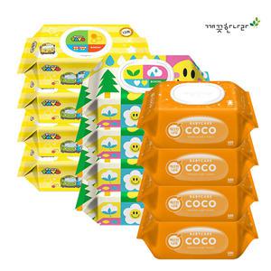 깨끗한나라 물티슈 100매 10개(1박스) 페퍼민트블루 비데티슈 타요 휴대용물티슈