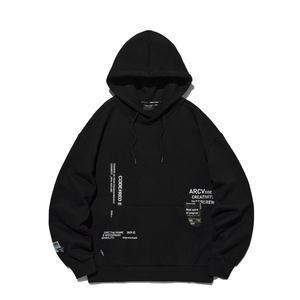 [인터크루]라벨 레이어링 후드 풀오버 블랙 ITY1TH01ABK