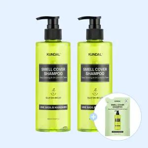 쿤달 올데이 정수리 스멜커버 청소년샴푸 400ml 2개+ 리필 380ml 라임바질앤만다린