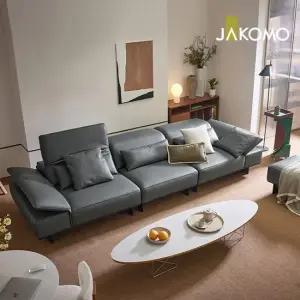 맥스 4인 기능성 레체 이태리 천연면피 소가죽 소파 전체가죽)+올가죽스툴