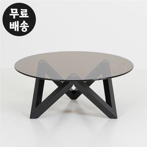 [벤티스가구]데즈 강화 유리 소파 테이블 좌탁 쇼파 원형 탁자 커피 테이블 거실 낮은 좌식 가구