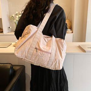 무드바이브 가벼운 파스텔 나일론 여성 여행 용 보스턴백 가방 미니 스포츠 보부상 골프 운동 휴가 헬스 가죽 캐리어 보조 가방