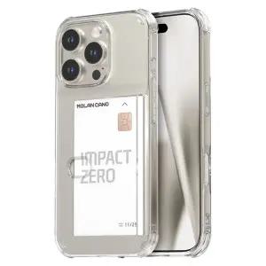 모란카노 1+1 아이폰 16 프로 맥스 플러스 슬라이드 투명 카드 수납 젤리 케이스