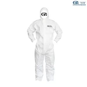 (2XL 흰색) 가드맨 FS 원피스 보호복 1EA/남자/일체형/남성/1회용/안전/분진/작업복/방진복/일회용/정비복