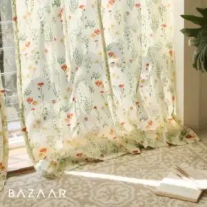 로즐리 리본 광목 커튼(150x235)2장+끈