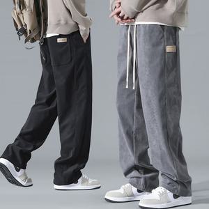 남자 코듀로이팬츠 골덴 세미 와이드팬츠 편한 밴딩 통바지 남성 슬랙스