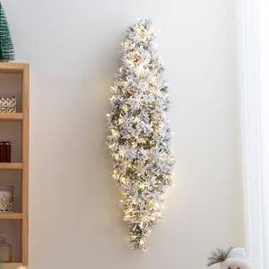 크리스마스 스노우 가랜드 무장식 벽장식 고급 눈쌓인 60cm 테이블 벽걸이 매장 현관 꾸미기 만들기