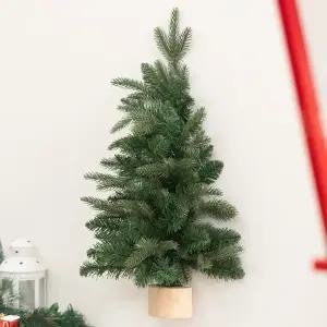 크리스마스 반쪽 벽트리 나무 무장식 고급 울창한 초록숲 60cm 벽걸이 PE PVC 하프 소품 용품 데코