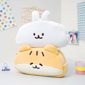 포포팬시 캐릭터 대용량 필통 햄치 얼굴 패브릭 펜파우치 인형 필통