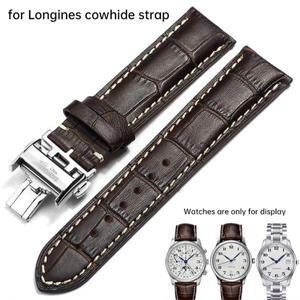 Longines 시계 스트랩 정품 가죽, 남성 장인 L2, 화려한 L4 여성 나비 버클