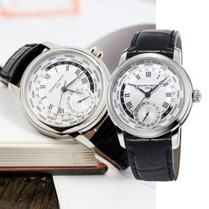 [선물 6종] 3년보증 백화점AS 프레드릭 콘스탄트 FC-718MC4H6 클래식 월드타이머 메뉴팩쳐 남성 가죽시계