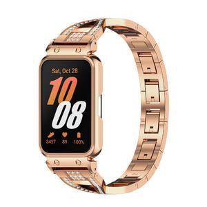 갤럭시 핏3 슬림 포인트 풀커버 메탈 스트랩 로즈골드 + 줄조절툴