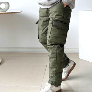 방한복바지 누빔 카고 패딩팬츠 작업 깔 바지