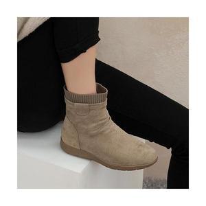 착화감좋은 스웨이드 기모안감 니트 시보리 셔링 앵클부츠 3cm
