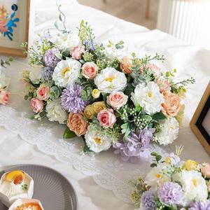 [플라워트리]수국 조화 꽃 센터피스 셀프웨딩 노블 베리 (3PCS) 인테리어 테이블 장식 소품 촬영 행사