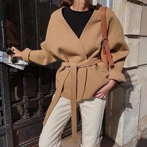 카멜색코트 여성 아우터 코트 모직 겨울 가을 카멜색 노카라 캐주얼