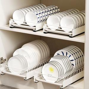 주방 하부장 슬라이딩 무타공 그릇 접시 정리대 물빠짐식기건조대