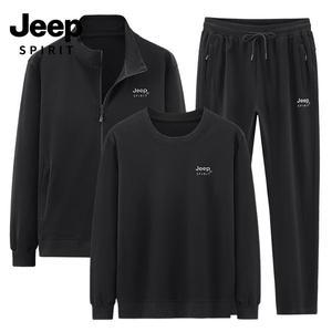 JEEP SPIRIT 빅사이즈 트레이닝 세트 남성 집업 트레이닝 자켓+라운드맨투맨+바지