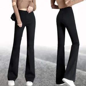 힙제이 (S~4XL) 기모부츠컷 기모 나팔바지 빅사이즈까지 블랙 겨울 여성바지 4XL