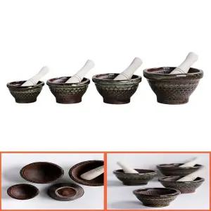 도자기깨절구 국산 깨갈이 마늘 이유식 쑥 차 요리용 도자기 절구 방망이 세트 기계 맷돌