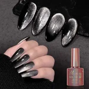 캣츠 아이 블랙 크리스탈 실버 자석 젤 네일 7.5ml 홀로그램 자석젤 유리알