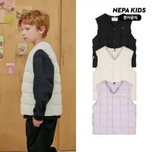 [네파키즈](타임스퀘어점패션관)라운드넥 사각퀼팅 다운베스트 KLF2004