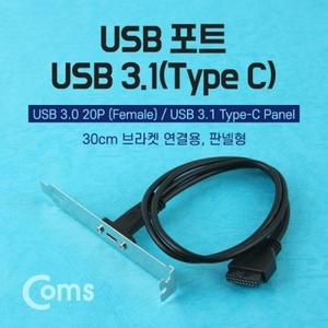 USB 포트 USB 3.1(Type C) 30cm 브라켓 연결용 판넬형