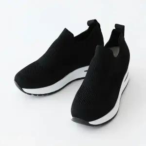 [롯데백화점]원더슈즈 페이즈 컴포트 쿠션 미끄럼방지 니트 스판 슬립온 4CM BD-HP56-21