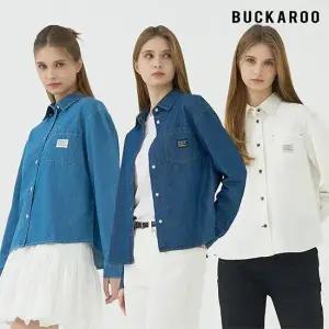 버커루 여성 크롭 데님 셔츠 2종 세트