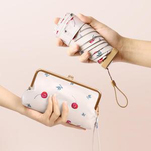 체리 - 지갑형 똑딱이 파우치 양우산 초경량 자외선차단 2in1 우산 / 양산