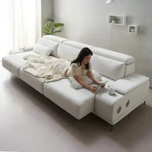 [특] 알토 4인 모션쇼파 전동 슬라이딩 확장형 리클라이너 고급형 패브릭 (쿠션증정 한정 이벤트)