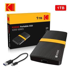KODAK X200 휴대용 SSD, 외장 드라이브 하드 디스크, 노트북, 스마트폰, PC용, 1TB, USB3.1,