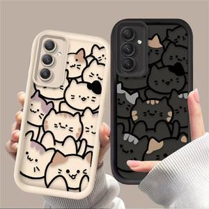동물 귀여운 고양이 전화 케이스, 갤럭시 A35 A55 A15 A25 A16 A06 A05 A05S A24 A13 A23 A12 A22 A32 A52 A71 A51 4G