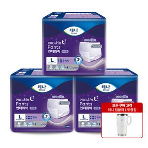 테나 언더웨어 나이트 맥시 대형 10매x3팩(30매) + 빈다텀블러 1개 야간용 숙면 요실금 팬티 성인용기저귀