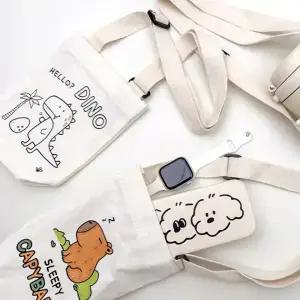 [오피스스쿨] 토단(TD) 컬러링 텀블러 가방(환경교육/동물사랑) 1인세트 (7종 택1) DIY 패션잡화 캔버스소재 단체만들기수업 도안꾸미기