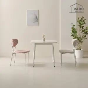 [/착불배송] 그리드 24T 유광 850 저소음 포세린 세라믹 2인 식탁 세트 (식탁+