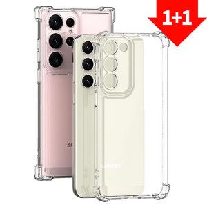 갤럭시 와이드8 카메라보호 풀커버 투명 케이스 x 2개 에어 쿠션 방탄 범퍼 젤리 SM-M166S