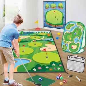 골프다트 어프로치 가정용 패드 스윙 보드게임 연습 실내 연습기 매트 세트