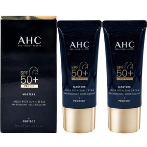 AHC 마스터즈 아쿠아 리치 선크림30ml x2개 백탁없는 워터프루프