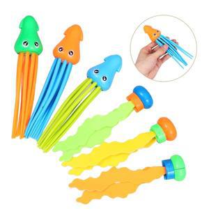 6 Pcs 다이빙 해초 해파리 장난감 수중 풀 액세서리 어린이 장난감 안전 재료 훈련 세트 여름 수영장 장난