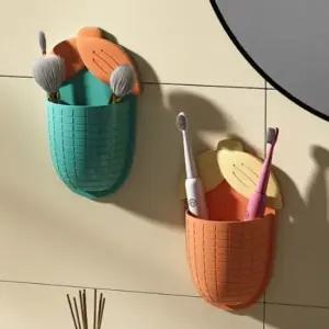부착식 칫솔꽂이 정리 티백 리모컨 보관함 칫솔 빨대 칫솔꽂이 빨대바구니 티백정리함
