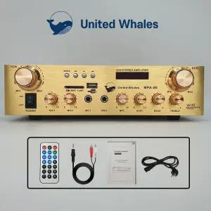 2채널 블루투스 미니 앰프 카페 매장용 업소용 소형 엠프 U.W MPA-80