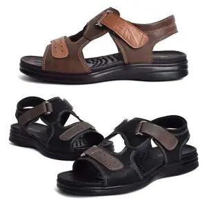 [오너클랜]발이편한 엠보 남성샌들 쿠션 가죽 슬리퍼 여름샌달남성신발 남자신발 남성샌들 남자샌들 남성슬