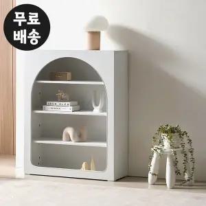 [벤티스가구]허밍 4단 선반 수납장 거실 장식장 미니 진열 슬림 선반장 다용도 소형 아치형 800