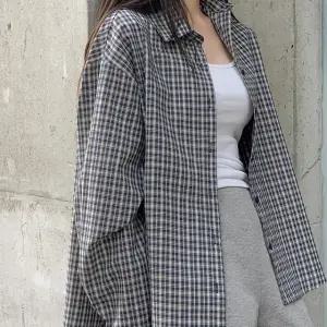 포켄 데일리 루즈핏 체크 셔츠 봄 가을 데일리룩 출근룩