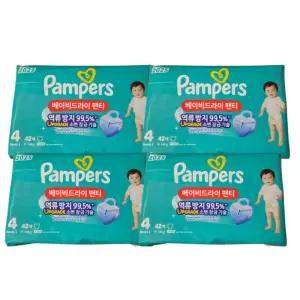 2025 팸퍼스 베이비드라이 팬티형 기저귀 4단계 42매 x 4팩