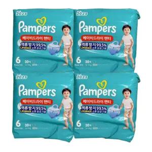 2025 팸퍼스 베이비드라이 팬티형 기저귀 6단계 30매 x 4팩